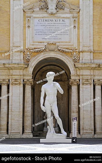 Michelangelo, Statue, Monument, Musei Capitolini, Capitoline Museums, Museum, Piazza del Campidoglio, Capitoline Square, Rome, Lazio, Italy, Europe