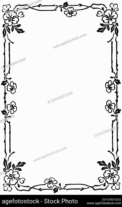 Beautiful decorative floral frame, art nouveau design element
