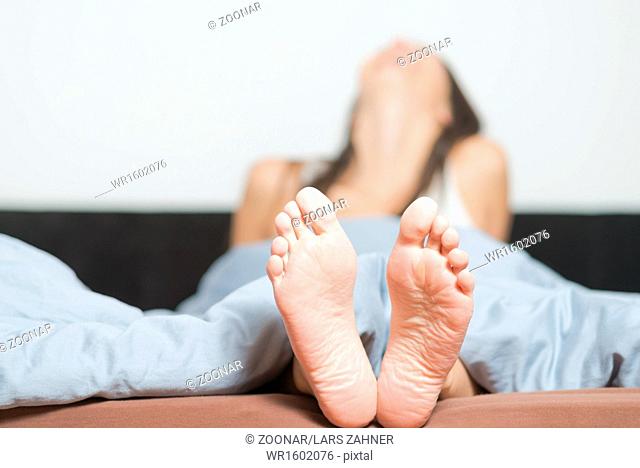 Close up of the soles of female feet