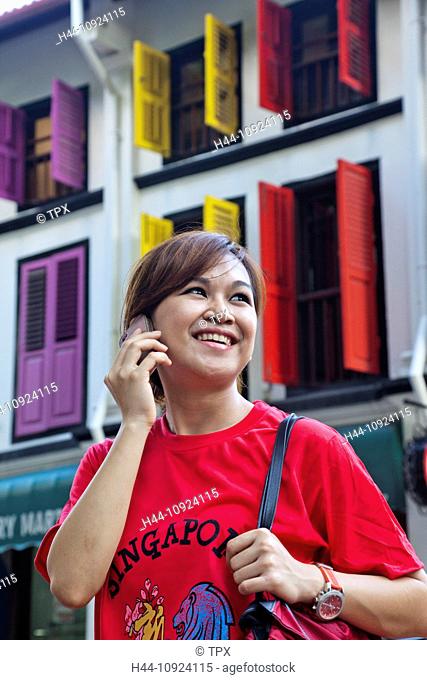Asia, Singapore, Asian, Asian Girl, Asian Woman, Phone, Mobile Phone, Communication, Tourism, Holiday, Vacation, Travel