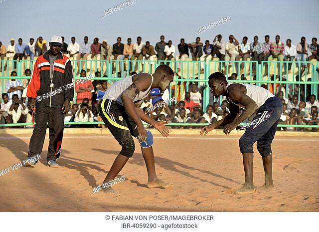 Nuba fighting, Nuba Wrestling, Haj Yusef district, Kharthoum, Sudan
