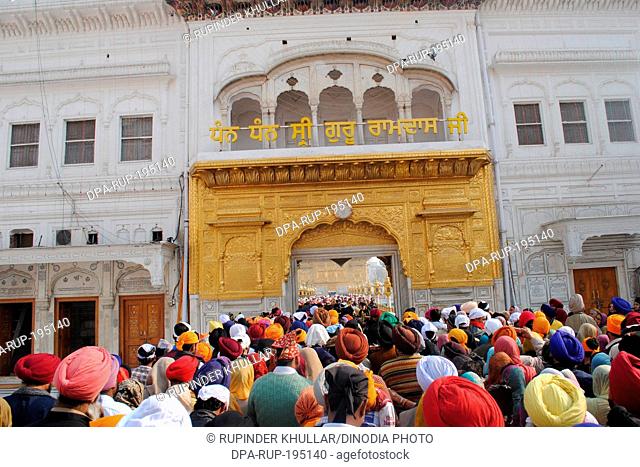 People at golden temple, amritsar, punjab, india, asia