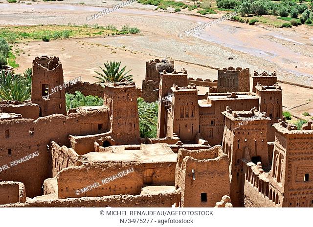 Maroc, Haut Atlas, Province de Ouarzazate, Ksar d'Aït-Ben-Haddou, classé Patrimoine Mondial de l'UNESCO
