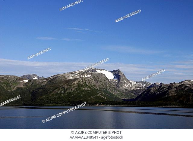 Mountains along the Ullsfjorden near Tromso, Norway