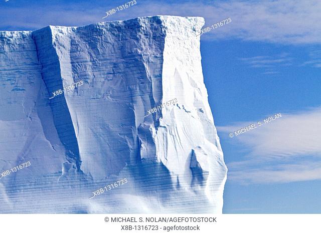 Iceberg detail in and around the Antarctic Peninsula during the summer months, Southern Ocean  MORE INFO An increasing number of icebergs is being created as...