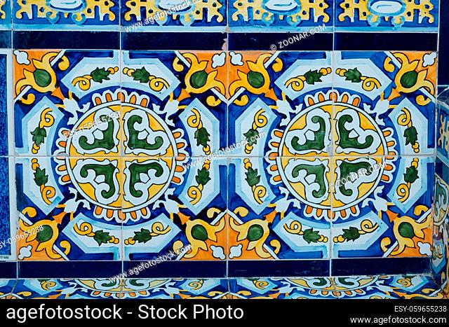 Colorful pattern ceramic tiles , beautiful design detail