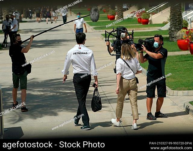 27 March 2021, Bahrain, Sakhir: Motorsport, Formula 1, World Championship, Bahrain Grand Prix, Arrival of the drivers and teams in the paddock: Team Principal...