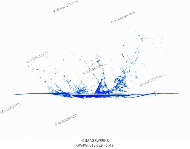 View of splattered water digital composite