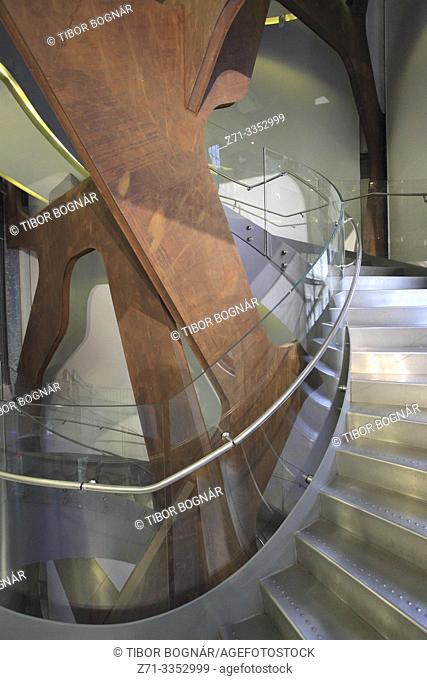 Spain, Madrid, Telefonica Building, interior, staircase,