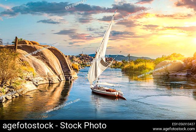 River Nile in Egypt. Aswan Africa
