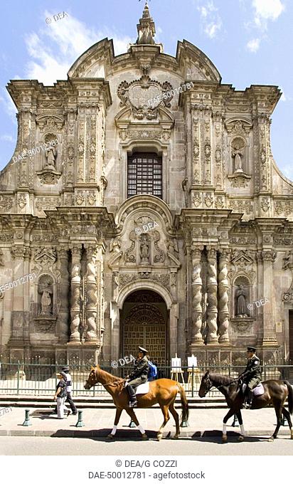 Ecuador - Pichincha Province - Quito. UNESCO World Heritage List, 1978. Baroque facade of Jesuit La Companía Church, 17th-18th century