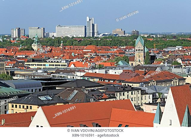 View of Munich from The New Town Hal, Munich, Bavaria, Germany