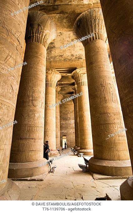 giant columns in the Horus Temple in Upper Egypt