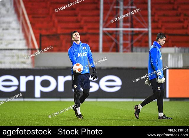 Fenerbahce Berke Ozer pictured during a training session of Turkish soccer team Fenerbahce, Wednesday 03 November 2021 in Antwerp