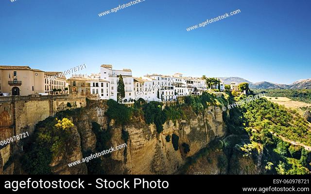 Panoramic View of The Tajo De Ronda Is A Gorge Carved By The Guadalevin River, On Which The Town Of Ronda, Province Of Malaga, Spain
