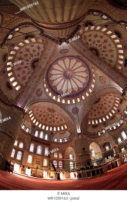 Ceiling of Sultan Ahmed Mosque, Istanbul, Turkey