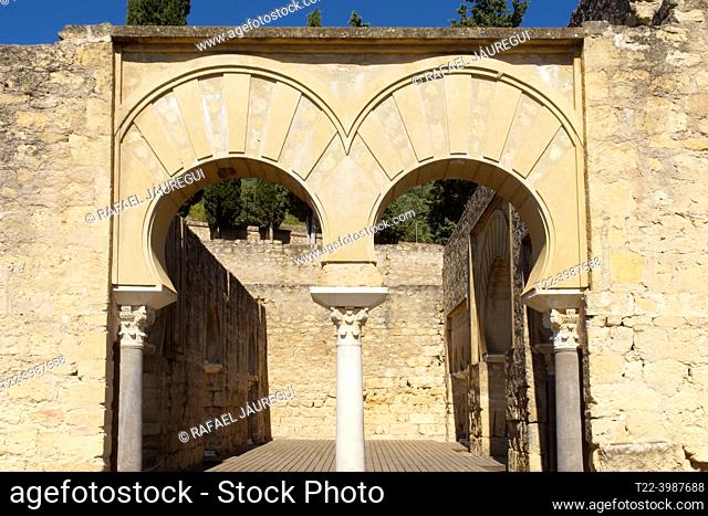 Cordoba (Spain). Arches of the Superior Basilical Building in the city of Medina Azahara