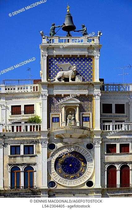 Clock Tower St. Mark's Square Venice Italy IT Europe EU Adriatic Sea Grand Canal