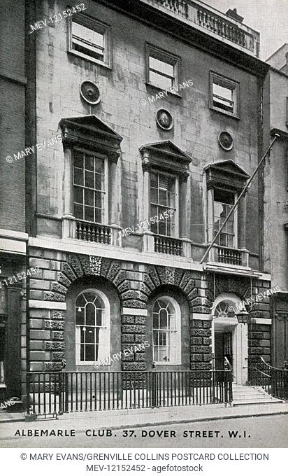 Exterior view of the Albermarle Club at Ely House, 37 Dover Street, London which opened in 1874 for BOTH men and women, a previously unheard of event