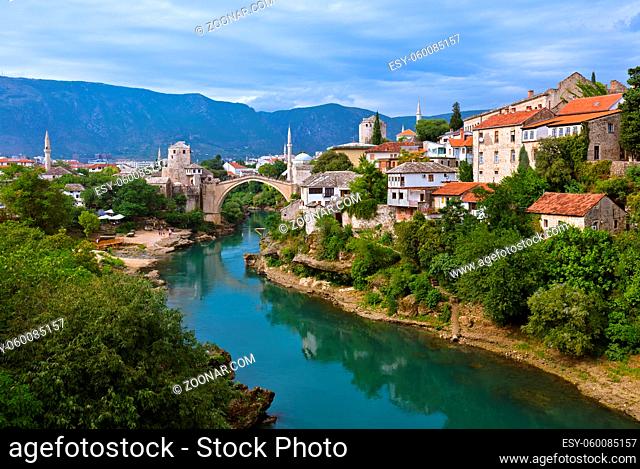 Cityscape of Mostar - Bosnia and Herzegovina - architecture travel background