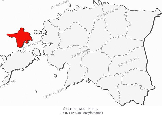 Map of Estonia, Hiiu highlighted