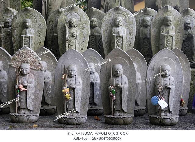 Stone buddhist statues at Hase-dera Temple, Kamakura, Kanagawa Prefecture, Japan