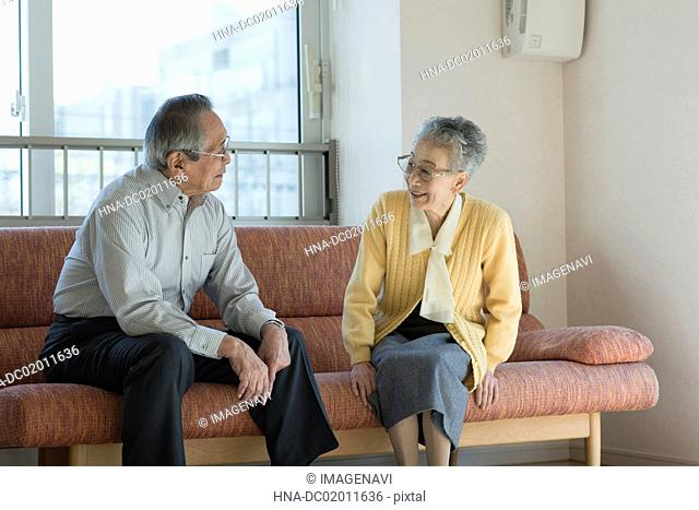 Senior couple conversing