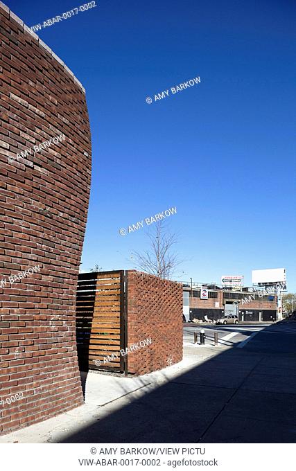 Loreley Biergarten, Brooklyn, United States. Architect: Rickenbacker + Leung , 2011. Curving use of brick