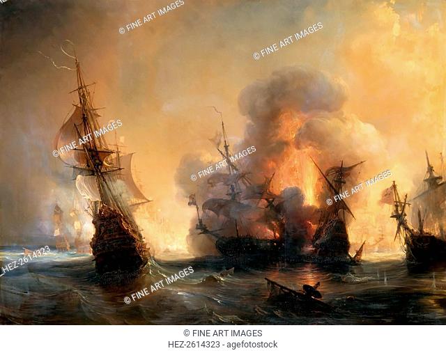The Naval Battle of Lagos on 27 June 1693. Artist: Gudin, Théodore (1802-1880)