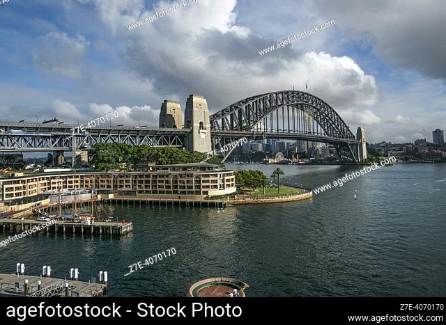 Harbour Bridge. View from cruise ship. Sydney, New South Wales, Australia