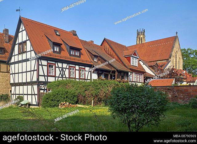 Augustinian monastery with houses of Kirchgasse, Erfurt, Thuringia, Germany