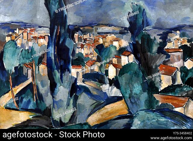 View of a Small Town, 1908-1909, Maurice de Vlaminck (1876-1958), State Hermitage museum, St Petersburg Russia, Europe