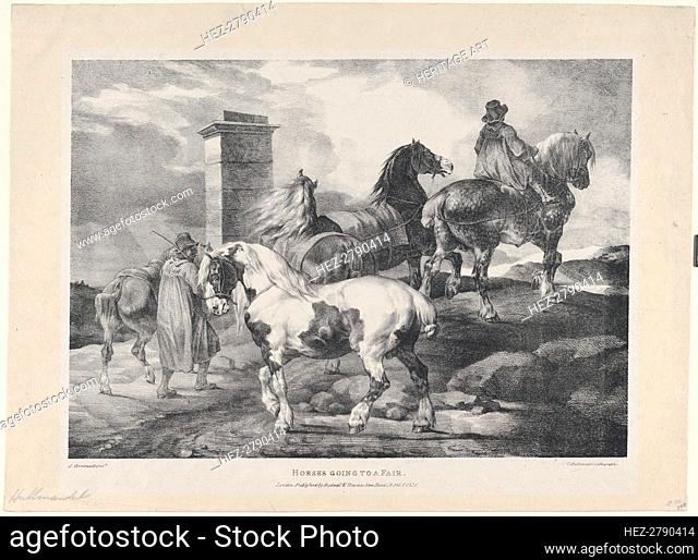 Horses going to a Fair, 1821. Creators: Theodore Gericault, Charles Joseph Hullmandel