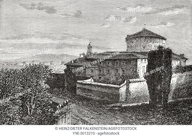 The Basilica of St. Stephen in the Round, Celian Hill Rome, Italy, 19th Century