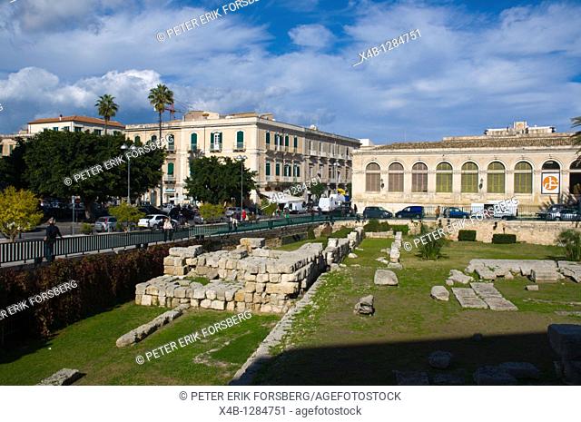 Tempie di Apollo Ortigia island Syracuse Sicily Italy Europe