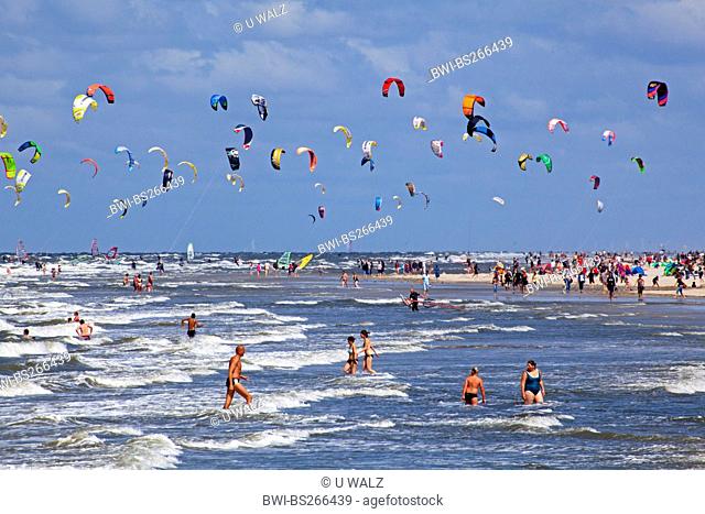 Kitesurf World Cup at the beach of St. Peter Ording, Germany, Schleswig-Holstein, St. Peter Ording
