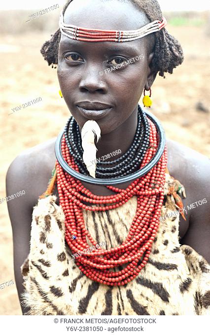 Woman belonging to the Dhasanech tribe ( Omo valley, Ethiopia)
