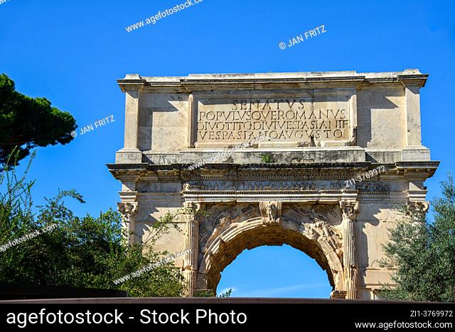 arch of Constantino near Colosseum in Rome, Italy