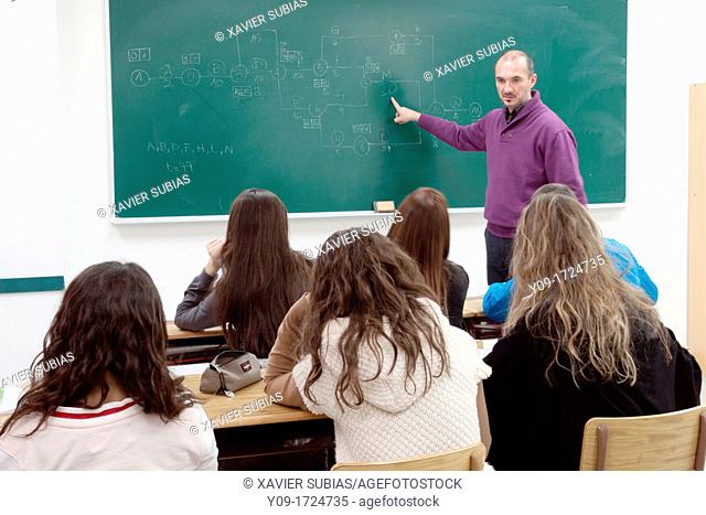 Secundary school classroom, Salesians Sant Vicenç dels Horts, Baix Llobregat, Barcelona, Catalonia, Spain