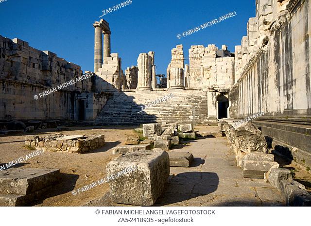 The sacred courtyard or Adyton. The Apollo Temple of Didyma (Didymaion) 10th C. BC-4th C. BC, destroyed by Darius I of Persia in 494 BC and reconstructed at the...