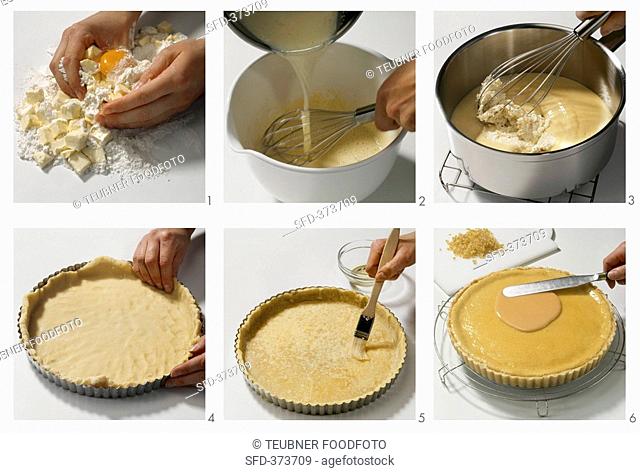 Making an orange cream tart
