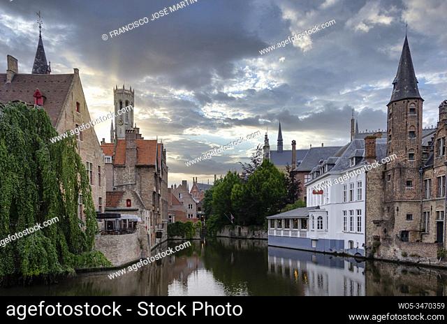 Dijver Street, surely one of the most beautiful views of Bruges in Belgium