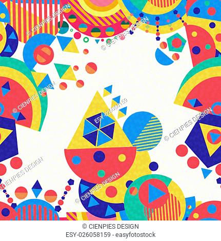 Colorful geometric seamless pattern background, abstract shapes in multicolor modern style. EPS10 vector