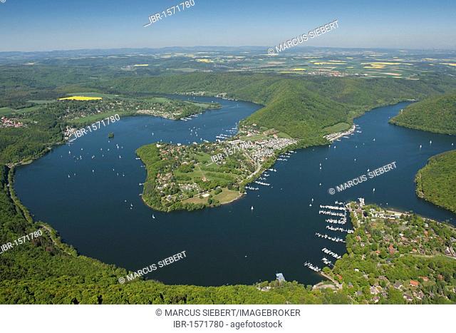 Scheid Peninsula, Edersee lake, Rehbach, Kellerwald National Park, North Hesse, Germany, Europe