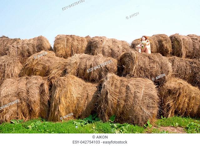 Naked in the hay
