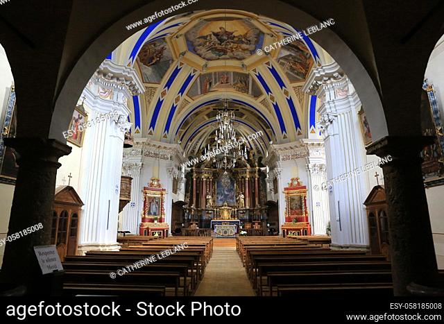 Choir. Saint-Nicolas de Veroce church. Haute-Savoie. Auvergne Rhône-Alpes. France. Europe
