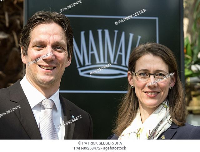 Bjoern, Count of Bernadotte and Bettina Countess of Bernadotte pose on the island Mainau, Germany, 23 March 2017. The 45 hectar island is one of the biggest...