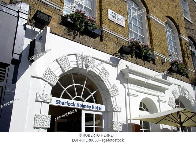 England, London, Baker Street, The facade of the Sherlock Holmes Hotel on Baker Street