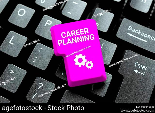 Text showing inspiration Career Planning, Word for A list of goals and the actions you can take to achieve them Entering New Programming Codes