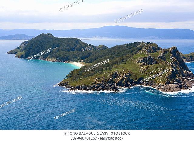 Islas Cies islands San Martino island in Vigo of Galicia Spain